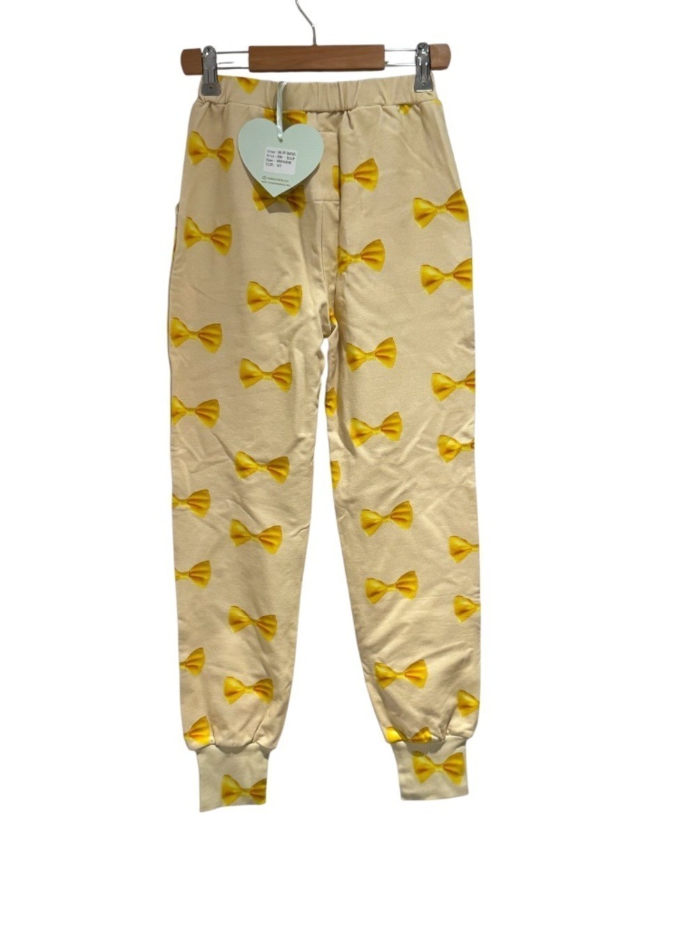 ROMEY LOVES LULU pasta print yellow & cream sweatpants - size 10